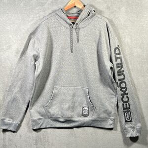 Ecko Unltd. Gray Pullover Hoodie Graphic Logo Sleeve Print Men’s 2XL